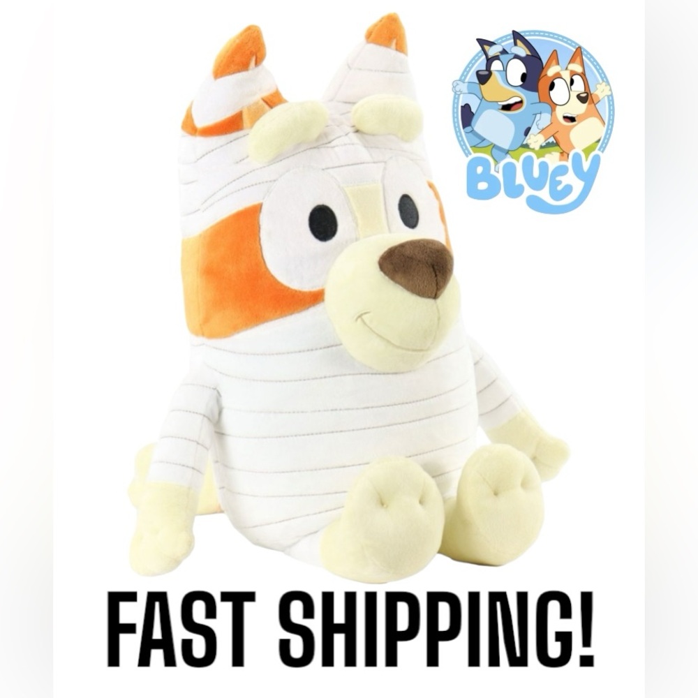 Bluey Jumbo Bingo Mummy Halloween Plush 18” Tall BRAND NEW NWT FAST SHIPPING